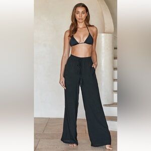 Monday Swimwear Tahiti Pant NWT Black Wide Leg Beach Pant